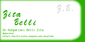 zita belli business card